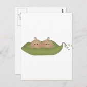 Carte Postale Deux Pois Dans Un Pois (Devant / Derrière)