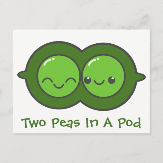 Carte Postale Deux Pois Dans Un Pois (Devant)