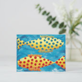 Carte Postale Deux poissons tachetés peinture (Debout devant)