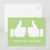 Carte Postale Deux pouces à la hauteur Merci pour votre excellen (Devant / Derrière)