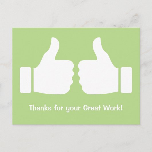 Carte Postale Deux pouces à la hauteur Merci pour votre excellen (Devant)