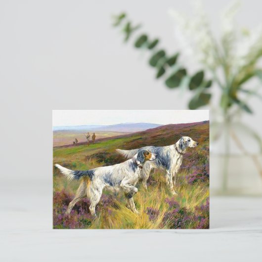 Carte Postale Deux réglages anglais dans un champ - Arthur Wardl (Debout devant)