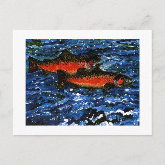 Carte Postale Deux Saumons (Devant)