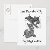 Carte Postale Deux Scottish Terriers Agilité (Devant / Derrière)