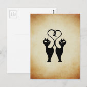 Carte Postale Deux silhouettes de chats (Devant / Derrière)