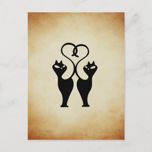 Carte Postale Deux silhouettes de chats (Devant)