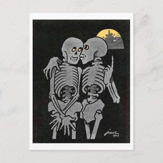 Carte postale Deux Skeletons Talking (Devant)