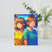 Carte Postale Deux soeurs | Anime Girls (Debout devant)