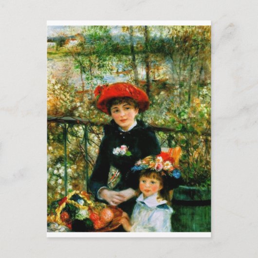 Carte Postale Deux Soeurs en terrasse par Renoir (Devant)