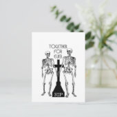 Carte Postale Deux squelettes amoureux (Debout devant)