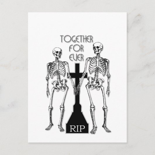 Carte Postale Deux squelettes amoureux (Devant)