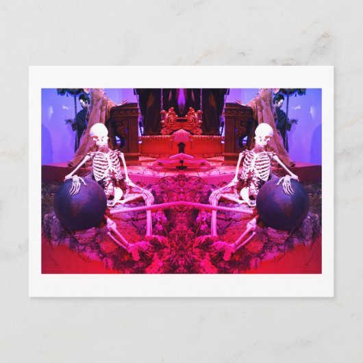 Carte Postale Deux squelettes effrayants éffrayants (Devant)