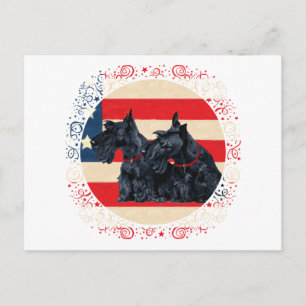 Carte Postale Deux Tériers Écossais Patriotes