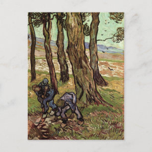 Carte Postale Deux terrassiers parmi les arbres, Van Gogh Beaux-