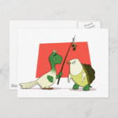 Carte postale "Deux tourterelles" (Devant / Derrière)