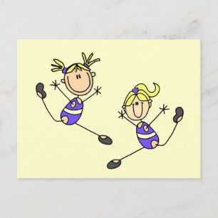 Carte Postale Deux Tshirts de gymnaste fille blonde et cadeaux