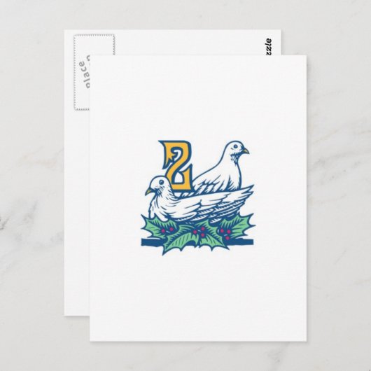 Carte Postale Deux Turtledoves (Devant / Derrière)