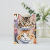 Carte Postale Deux visages de chaton mignons (Debout devant)