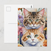 Carte Postale Deux visages de chaton mignons (Devant / Derrière)