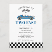 Carte Postale Deux voitures de course rapide 2e anniversaire (Devant)