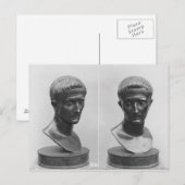 Carte Postale Deux vues d'un buste de l'empereur Auguste (Devant / Derrière)
