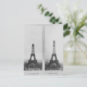 Carte Postale Deux vues sur la construction de l'Eiffel (Debout devant)