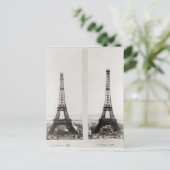 Carte Postale Deux vues sur la construction de l'Eiffel (Debout devant)