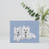 Carte Postale Deux Westies (Debout devant)