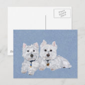 Carte Postale Deux Westies (Devant / Derrière)