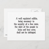 Carte Postale Deuxième amendement (Devant / Derrière)