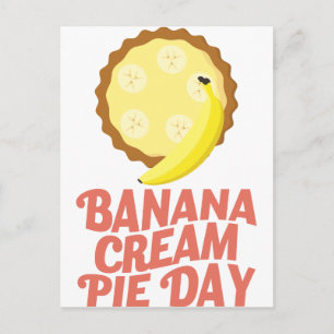 Carte Postale Deuxième mars - Journée de tarte à la crème de ban