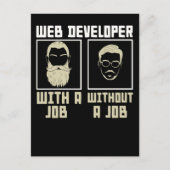 Carte Postale Développeur informatique barbu Nerd Programmeur Co (Devant)