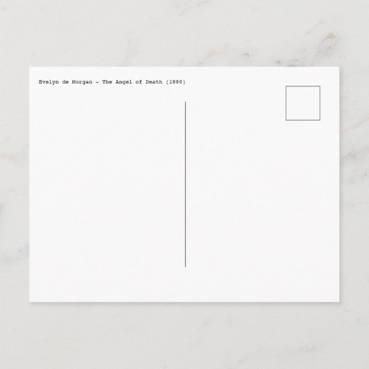 Carte postale d'Evelyn de Morgan - L'Ange de la mo (Dos)