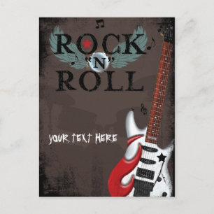 Carte postale d'événement de fête grunge Rock N Ro