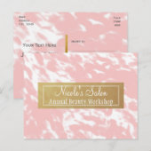 Carte postale d'événement de salon chic rose pêche (Devant / Derrière)