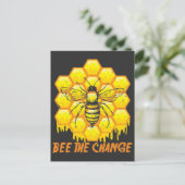 Carte Postale Devenez le changement Apiculture Nid d'abeille Mie (Debout devant)