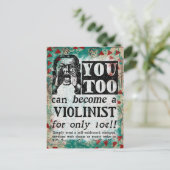 Carte Postale Devenez un Violoniste - Drôle de Publicité Vintage (Debout devant)