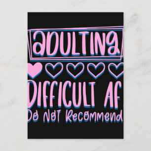 Carte Postale Devenir Adulte Drôle Difficile AF Ne Recommande Pa