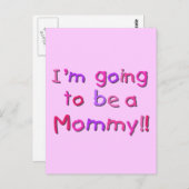 Carte Postale Devenir maman - rose et violet (Devant / Derrière)