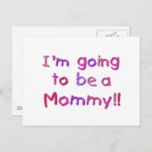 Carte Postale Devenir maman - rose et violet (Devant / Derrière)