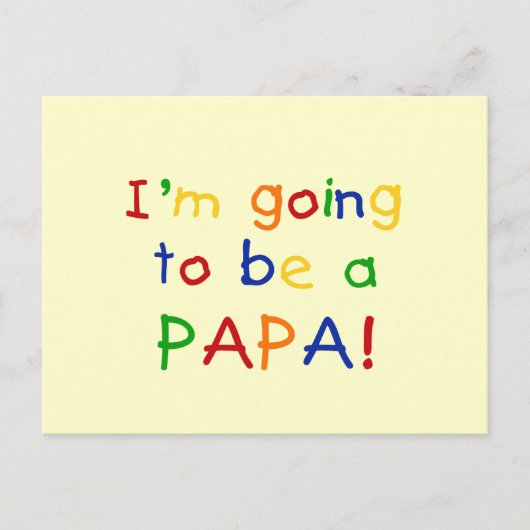 Carte Postale Devenir Papa - Couleurs Primaires (Devant)