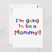 Carte Postale Devenir une maman couleur primaire (Devant / Derrière)