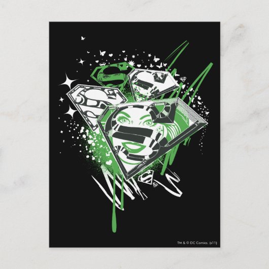 Carte Postale Déversements verts supergirl (Devant)