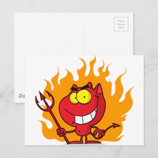 Carte Postale Déviale à la broche avec fourche (Devant / Derrière)