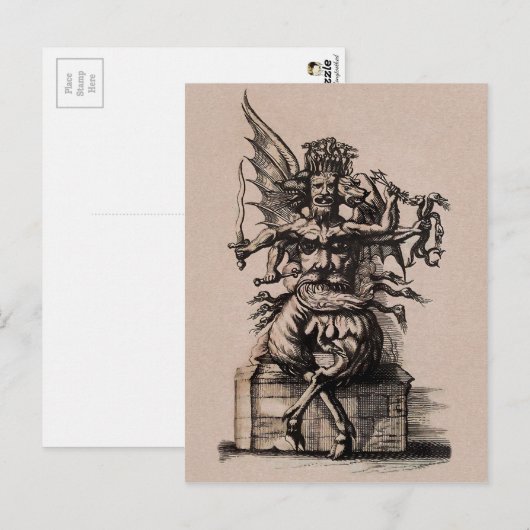 Carte postale Devil Art vintage (Devant / Derrière)