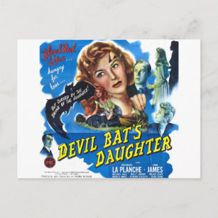 Carte Postale Devil Bat's Daughter, poster de film d'horreur vin