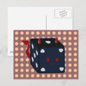 Carte Postale Devil Dice avec Coeurs (Devant / Derrière)