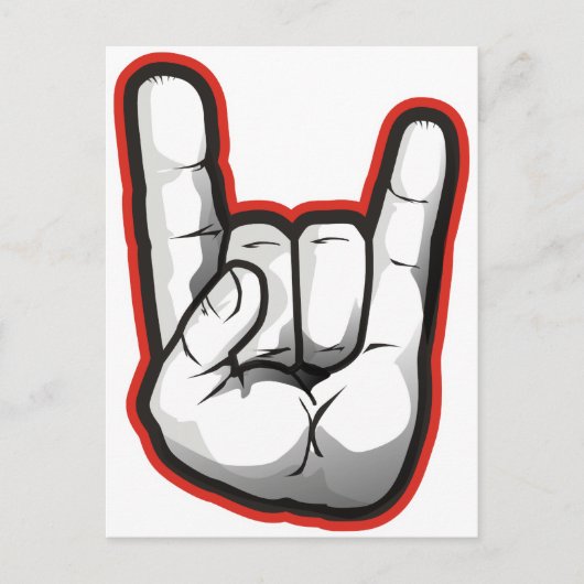 Carte Postale Devil Horns Hand Gesture (Devant)