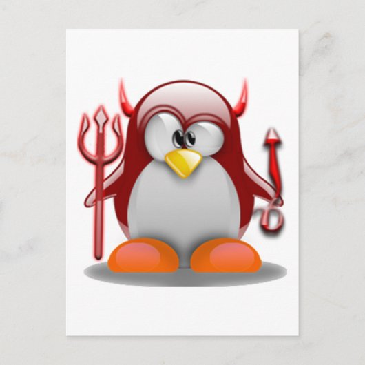 Carte Postale Devil Tux (Linux Tux) (Devant)