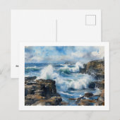 Carte Postale Devils Churn Waves Against Rocks,  (Devant / Derrière)